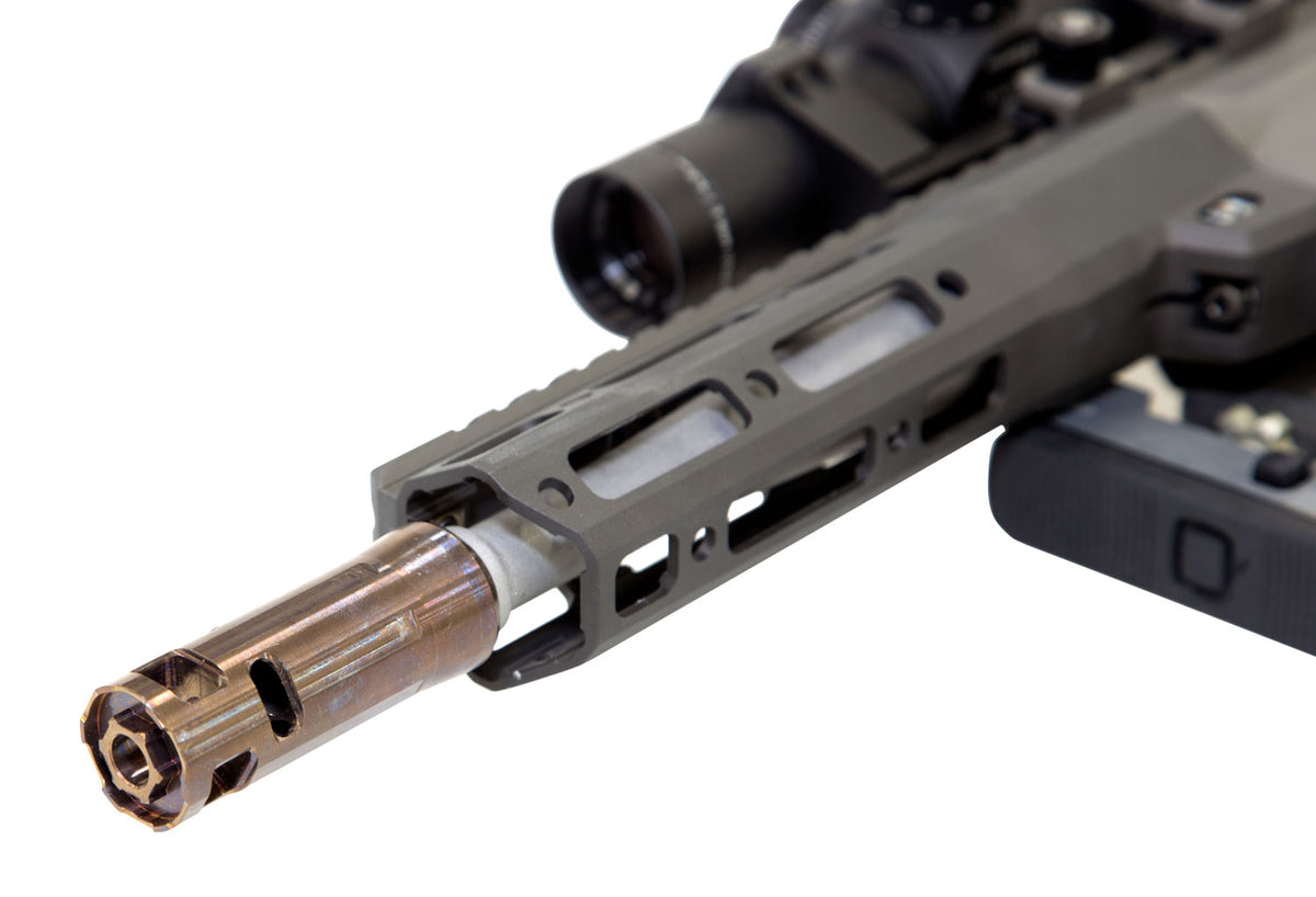 Q LLC Bottle Rocket Copper Stainless Muzzle Brake for AR-Platform Cherry Bomb