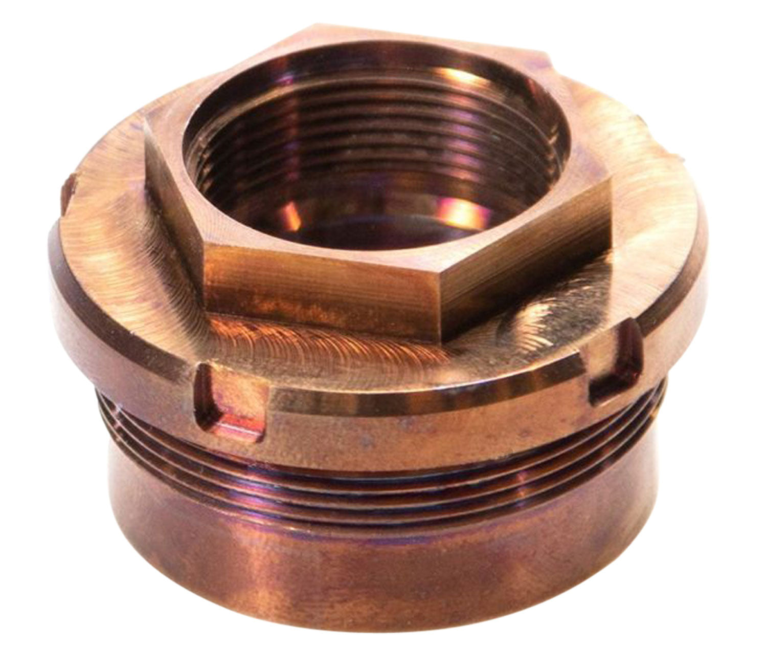 Q LLC Plan-B Omega 17-4 Stainless Copper Suppressor Mount 1.375"-24 tpi Hub for Cherry Bomb XL Compatible Cans