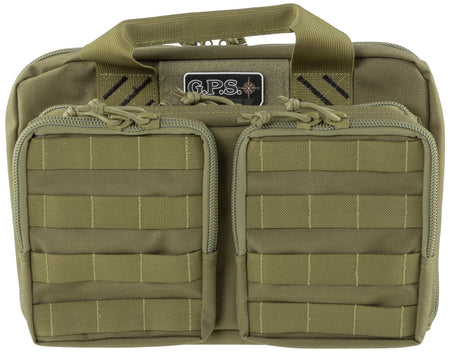 GPS T1312PCT Tan Tactical Range Bag with MOLLE Webbing, YKK Lockable Zippers & Visual ID System, 6 Handgun Capacity
