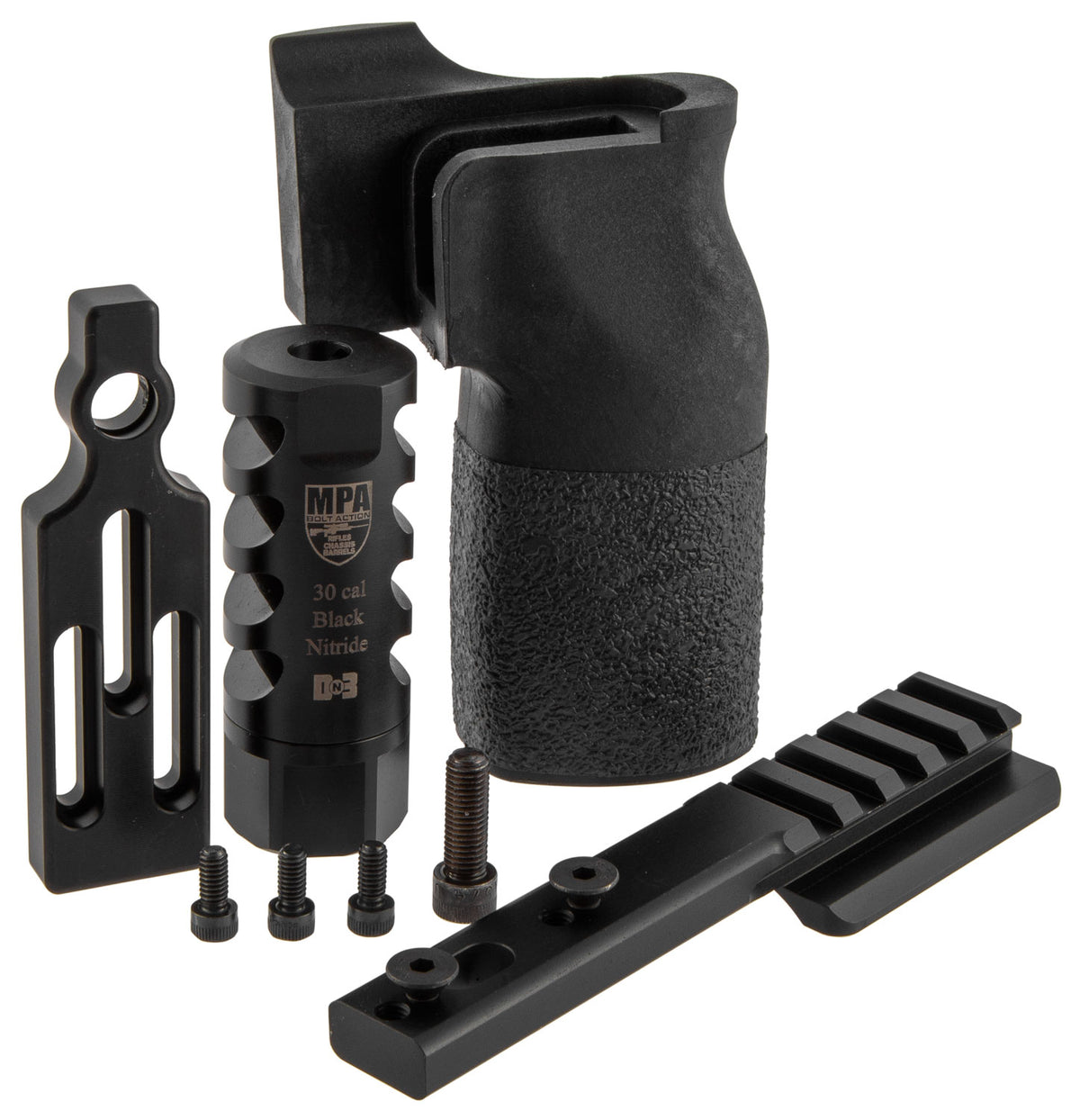 MasterPiece Arms .308 Win PMR Accessory Bundle, DN3 Muzzle Brake, Enhanced Vertical Grip, Spigot Mount & Bag Rider