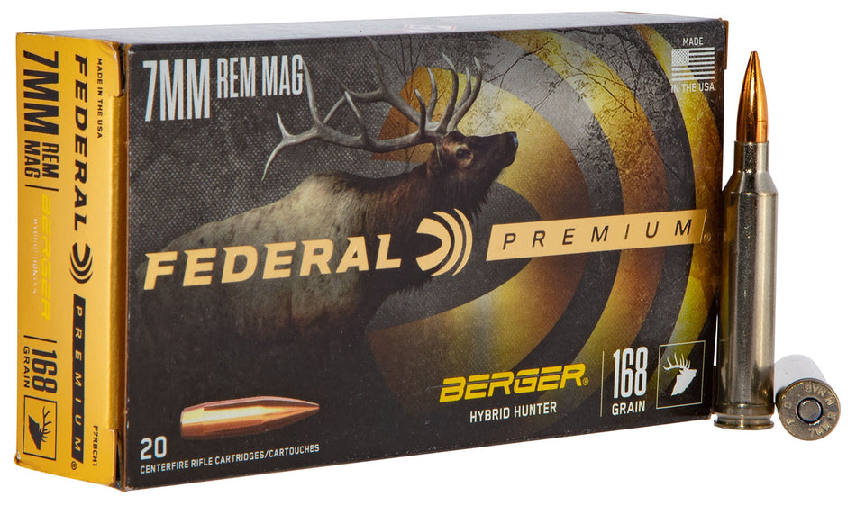 Federal Premium Berger Hybrid Hunter 168 Grain 7mm Remington Mag 2870 fps
