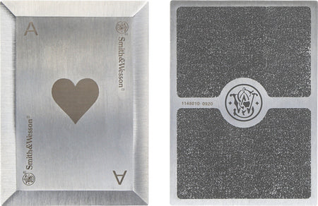 Smith & Wesson Bullseye Laser Etched Stainless Throwing Cards 4-Pack and Sheath