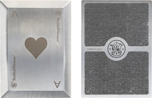 Smith & Wesson Bullseye Laser Etched Stainless Throwing Cards 4-Pack and Sheath