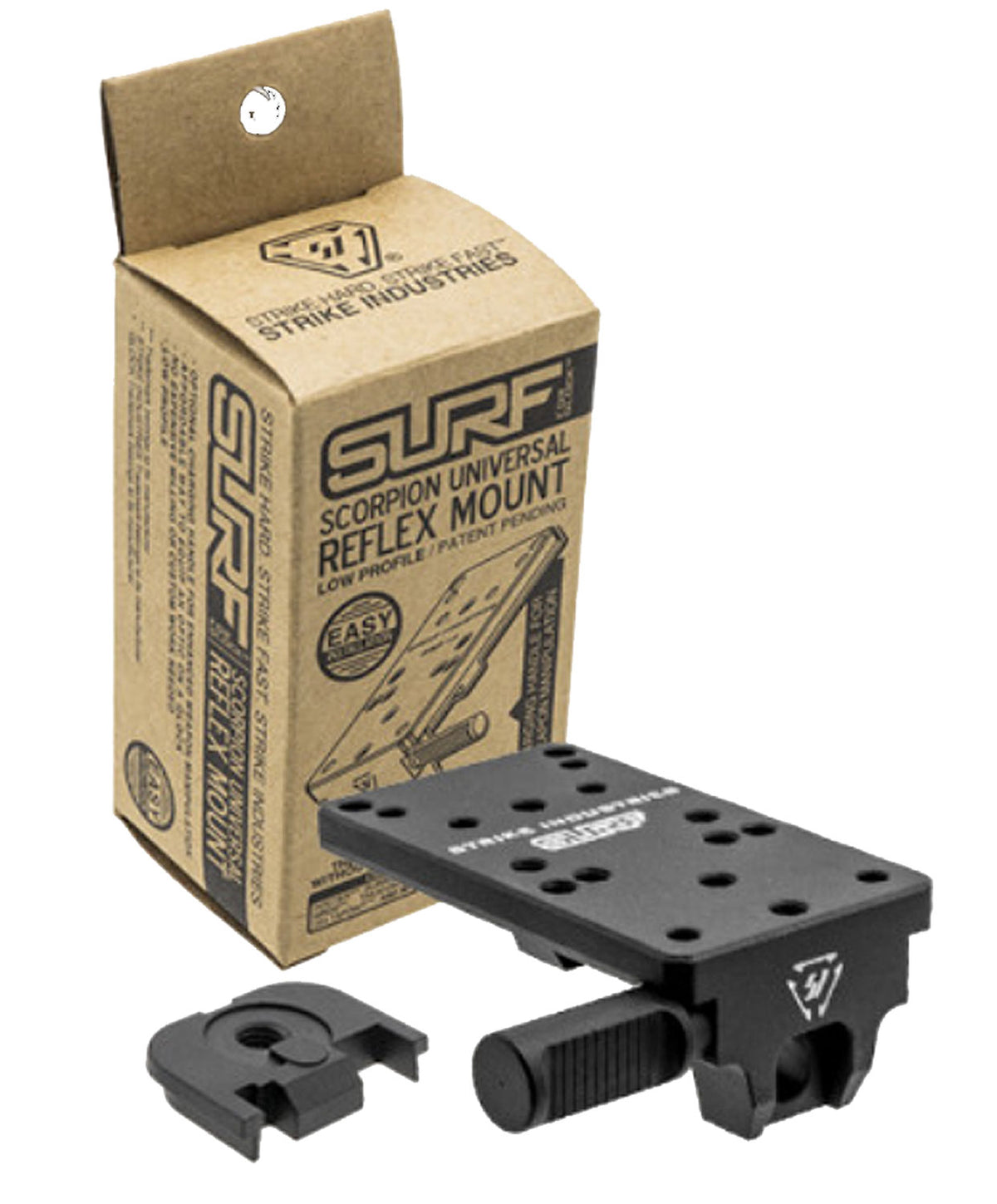 Strike Industries GSURF Universal Reflex Optic Mount Glock Gen 1-5 Black Anodized Dovetail Adapter