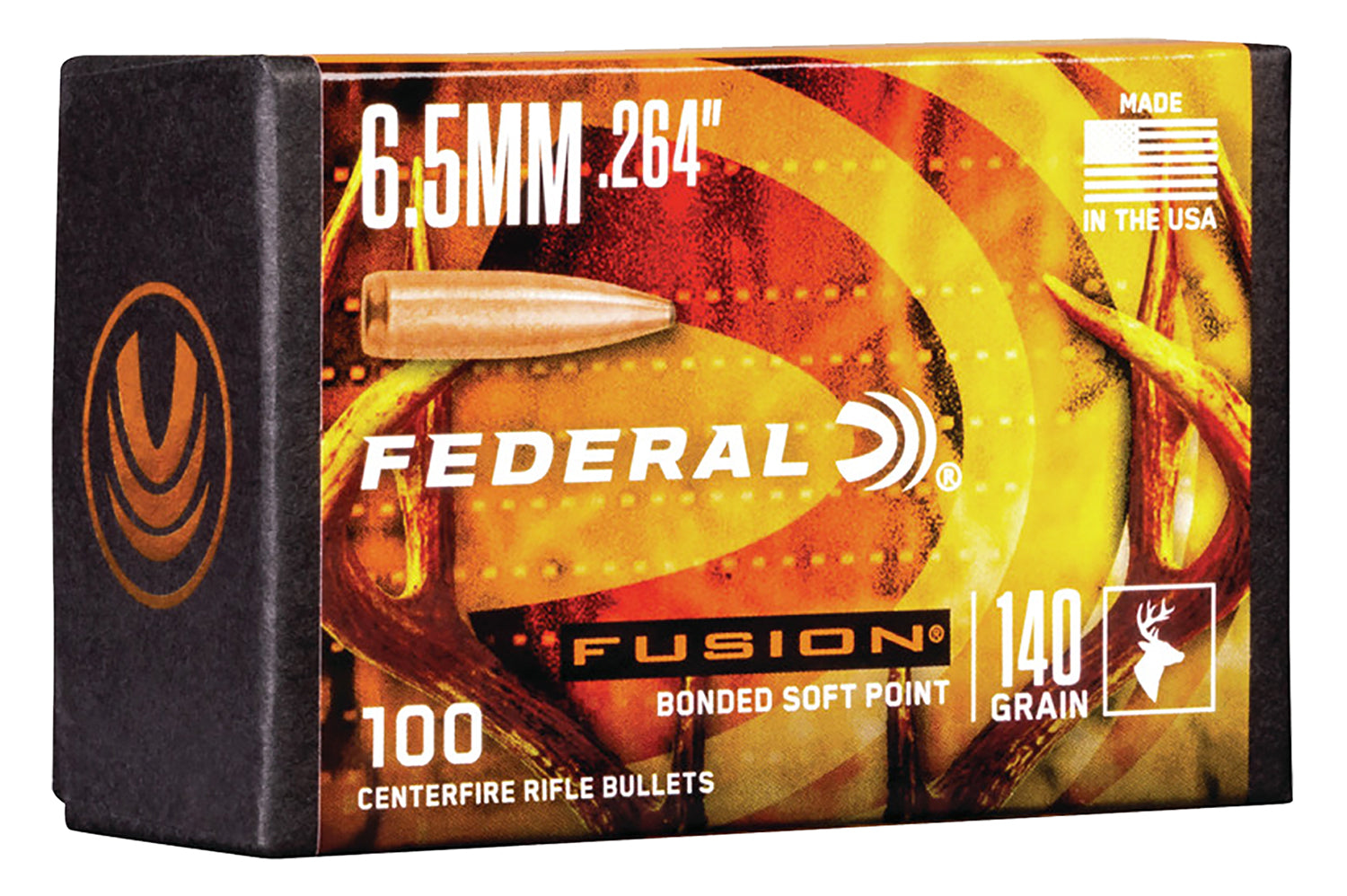 Federal FB264F2 Fusion Component 6.5 Creedmoor .264 140gr Soft Point Bullets 100/Box