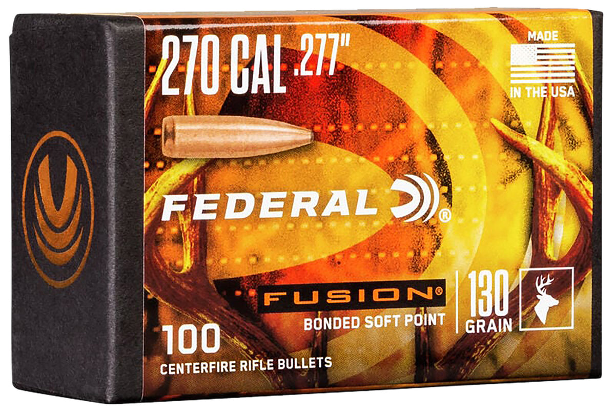 Federal FB277F2 Fusion Component 270 Win .277 130gr Soft Point Bullets 100/Box