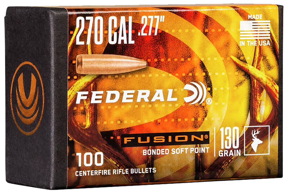 Federal FB277F2 Fusion Component 270 Win .277 130gr Soft Point Bullets 100/Box