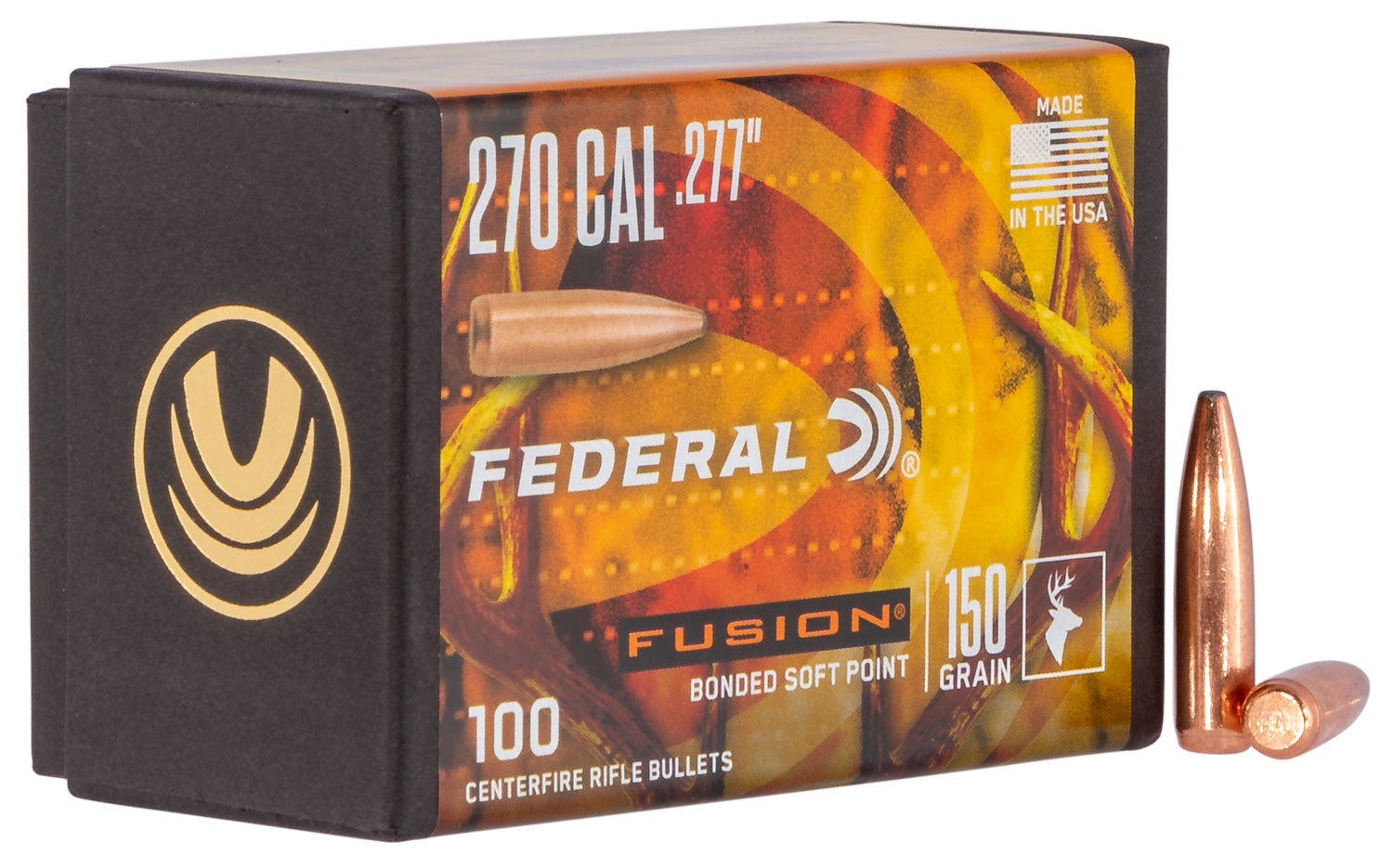 Federal FB277F4 Fusion Component 270 Win .277 150gr Soft Point Bullets 100/Box