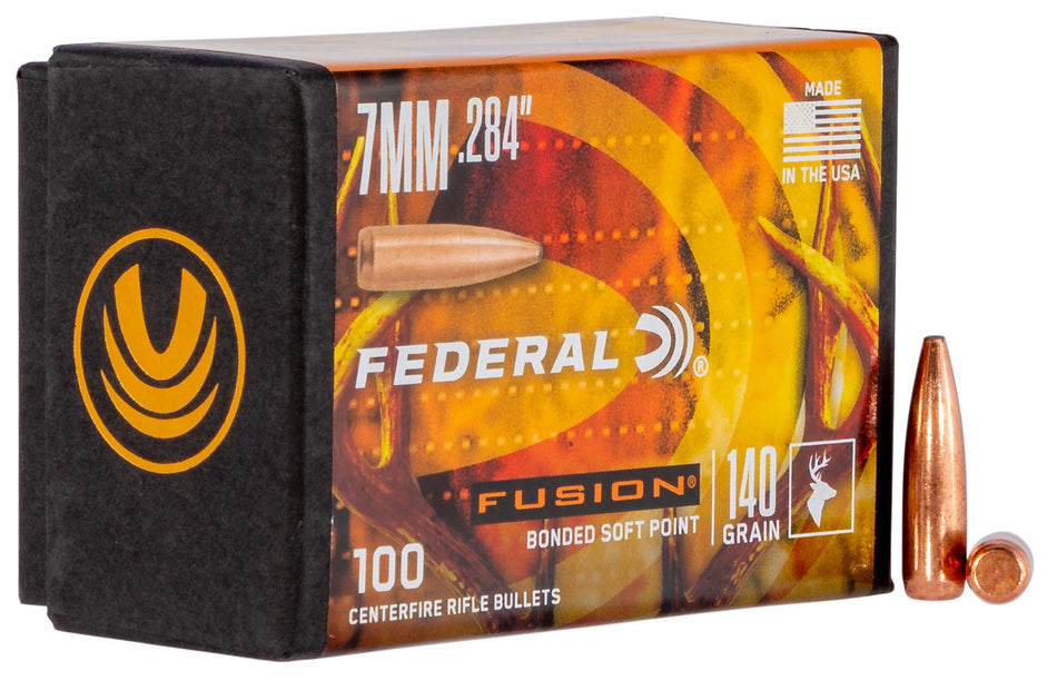 Federal FB284F1 Fusion Component 7mm .284 140gr Soft Point Bullets 100/Box