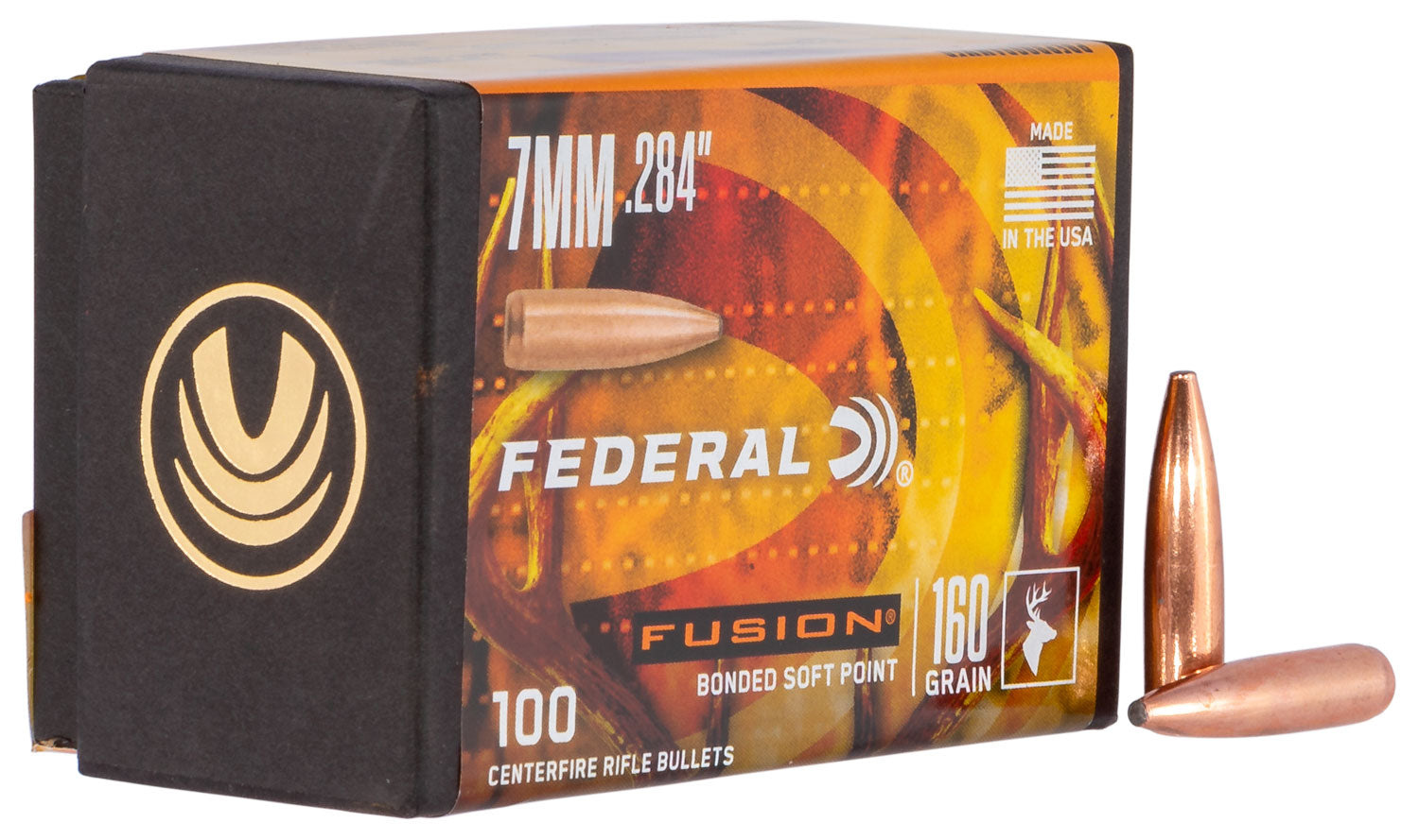 Federal FB284F3 Fusion Component 7mm .284 160gr Soft Point Bullets 100/Box