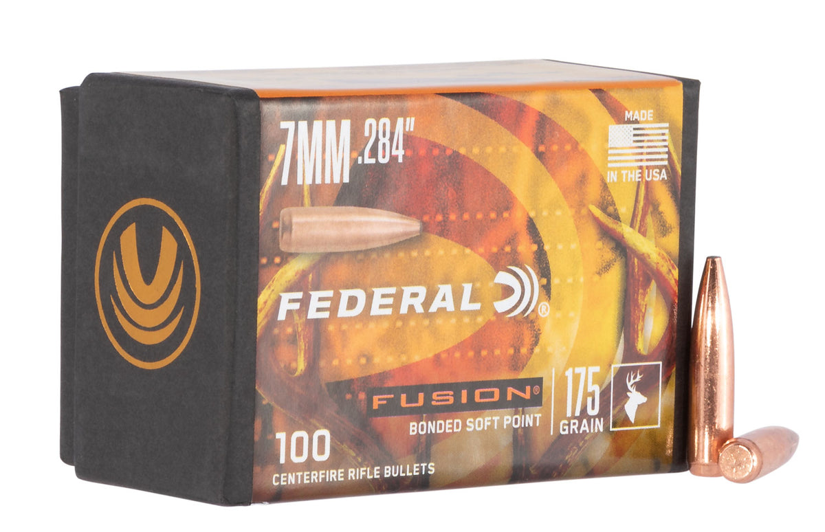 Federal FB284F4 Fusion Component 7mm .284 175gr Soft Point Bullets 100/Box