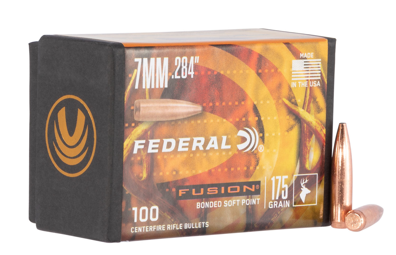 Federal FB284F4 Fusion Component 7mm .284 175gr Soft Point Bullets 100/Box