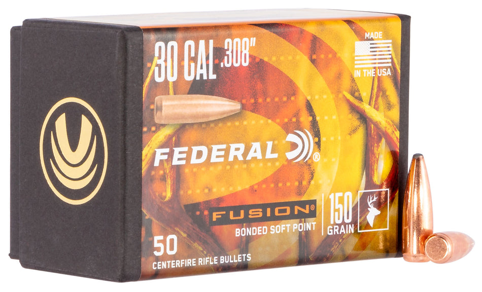 Federal FB308F1 Fusion Component 30 Cal .308 150gr Soft Point Bullets 50/Box