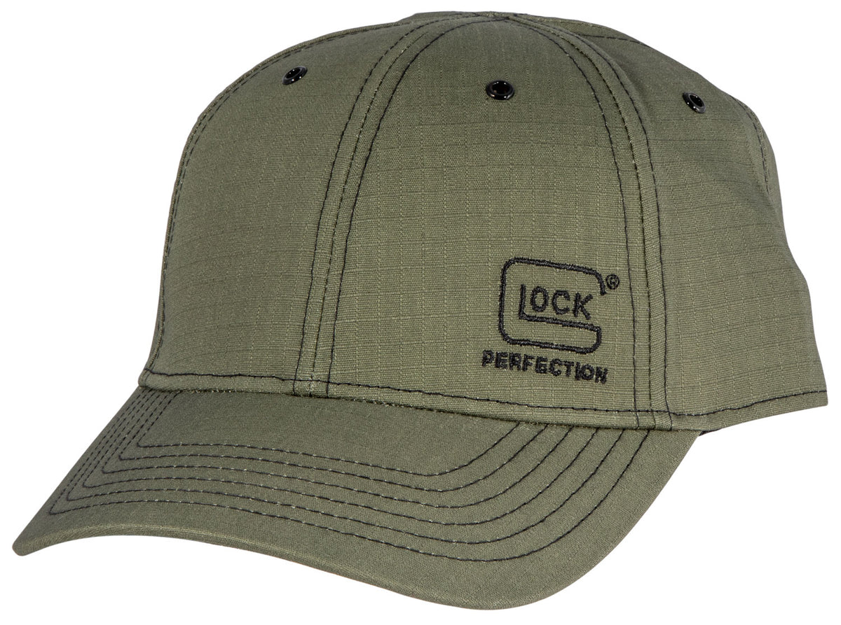 Glock Perfection Logo 1986 Ripstop Olive Adjustable Velcro Hat AS10079
