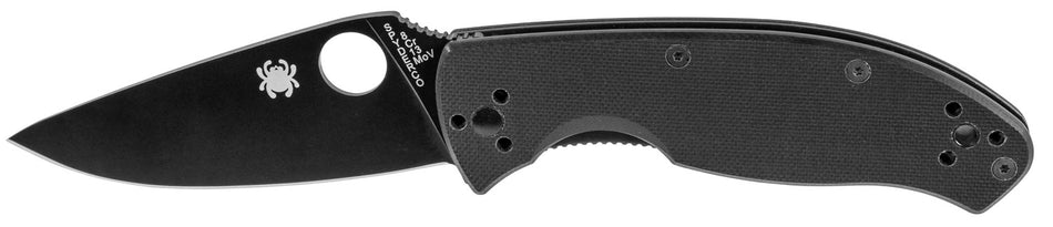 Spyderco Tenacious 3.39" Folding Drop Point 8Cr13MoV Blade C122GBBKP Black Matte G10 Handle Pocket Clip