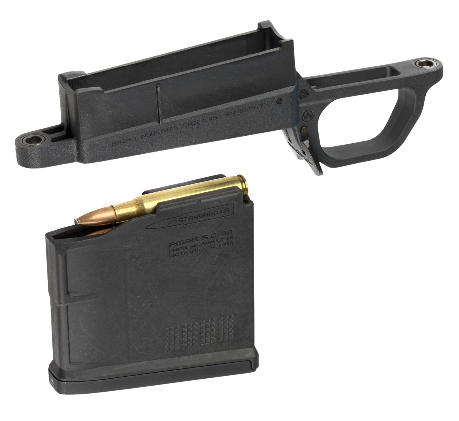 Magpul MAG489-BLK 700L Standard Hunter Stock Bolt Action Magazine Well Black Polymer PMAG5 AC Long Action Included