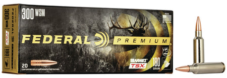 Federal Premium .300 WSM 180 grain Barnes TSX ammunition