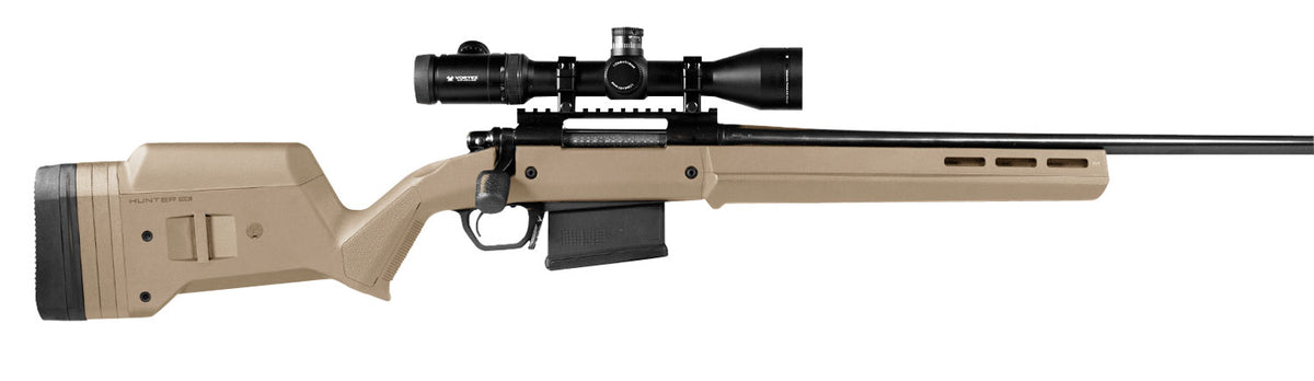Magpul Hunter American SA Stock FDE Synthetic Adjustable Comb Aluminum Bedding Drop-In for Ruger American