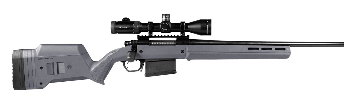 Magpul Hunter American SA Stock Fixed Stealth Gray Synthetic Aluminum Bedding Adjustable Comb Ruger American Short Action