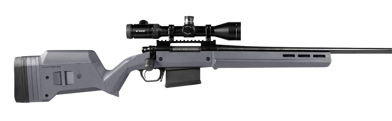 Magpul Hunter American SA Stock Fixed Stealth Gray Synthetic Aluminum Bedding Adjustable Comb Ruger American Short Action