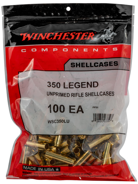 Winchester WSC350LU Unprimed .350 Legend Rifle Brass Cases 100 Per Bag