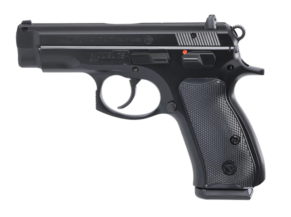 CZ 75 COMPACT 50TH ANNIVERSARY 9MM PISTOL BLACK FIXED SIGHTS, MANUAL SAFETY 2-15RD MAGS
