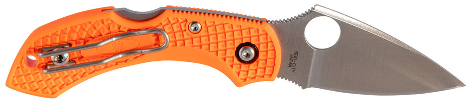Spyderco Dragonfly 2 2.30" Folding Drop Point VG-10 SS Blade C28POR2 Orange FRN Handle with Wire Clip