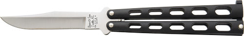 Bear & Son 3.58-Inch Butterfly Knife Black and Stainless Clip Point