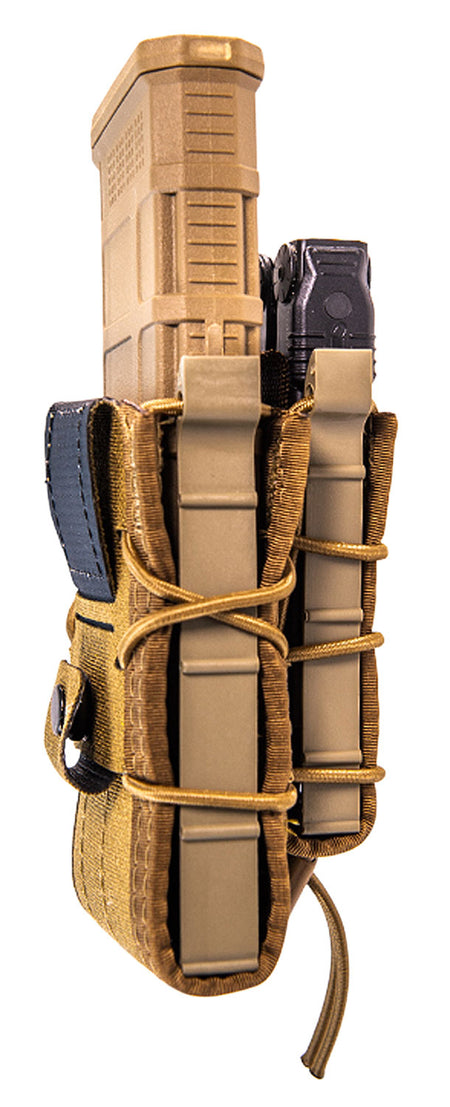 HSGI TACO Double Decker Combo Rifle Pistol Mag Pouch Coyote Brown Nylon 2.25" Belt