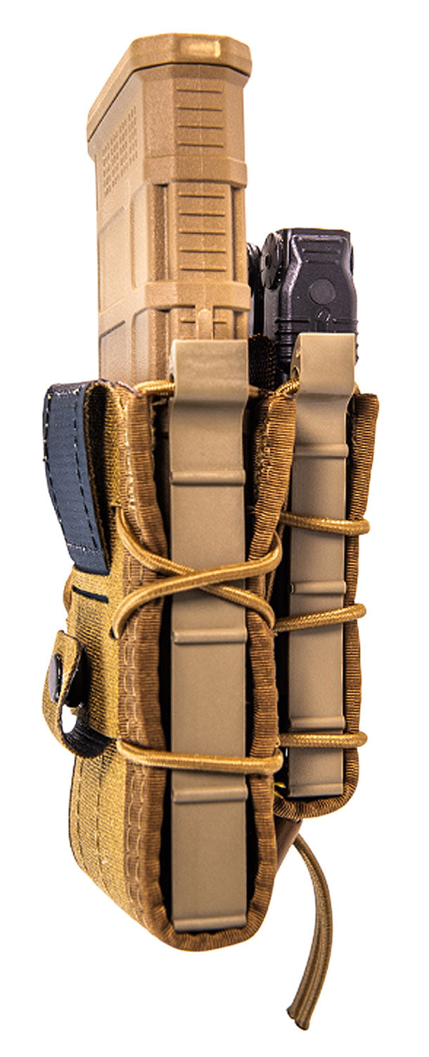 HSGI TACO Double Decker Combo Rifle Pistol Mag Pouch Coyote Brown Nylon 2.25" Belt