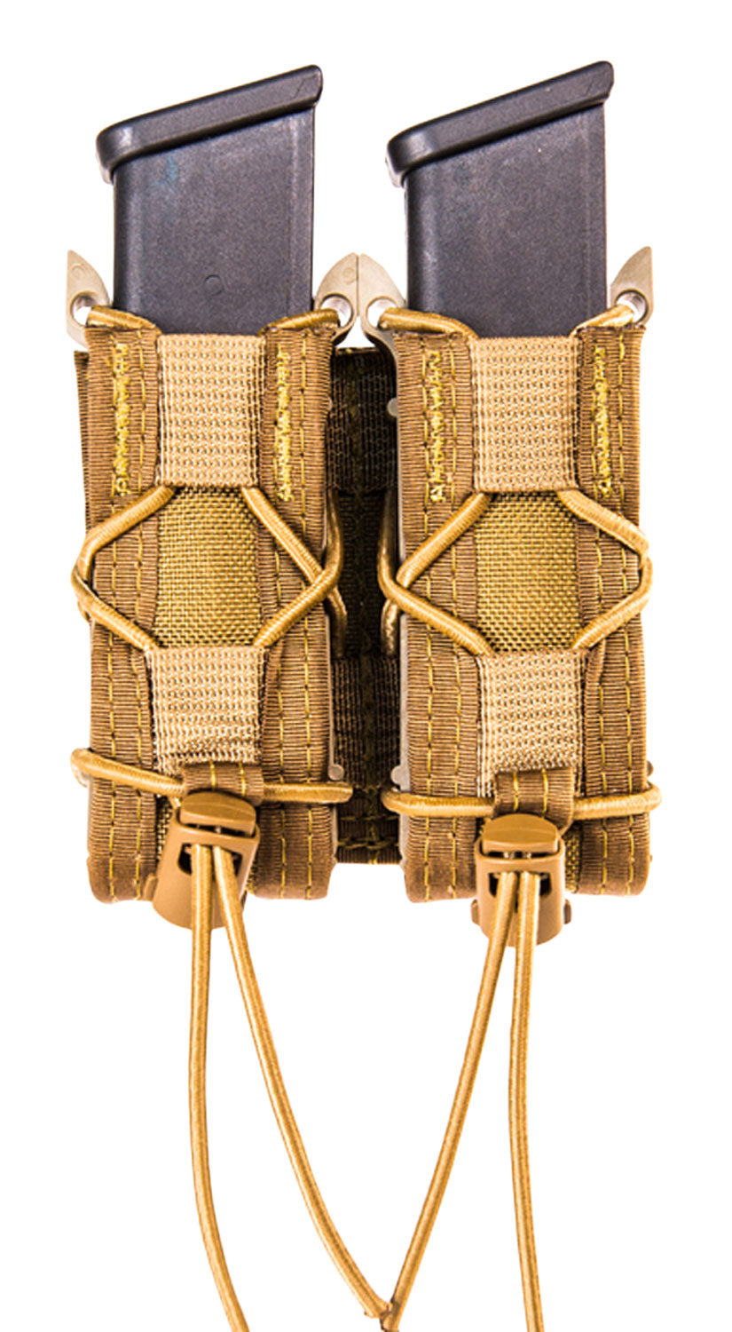 HSGI TACO Double Pistol Mag Pouch Coyote Brown Nylon Adaptable Belt Mount Compatible