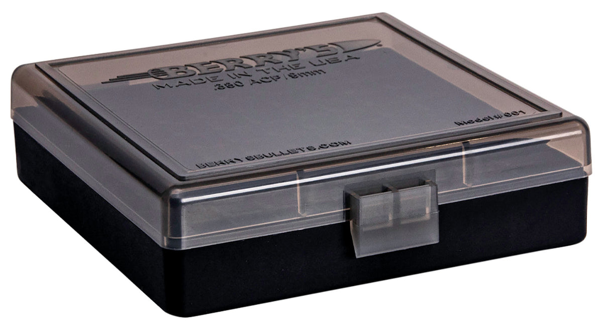 Berry's 41236 Smoke/Black Polypropylene Ammo Box 9mm / .380 ACP 100-Round Capacity