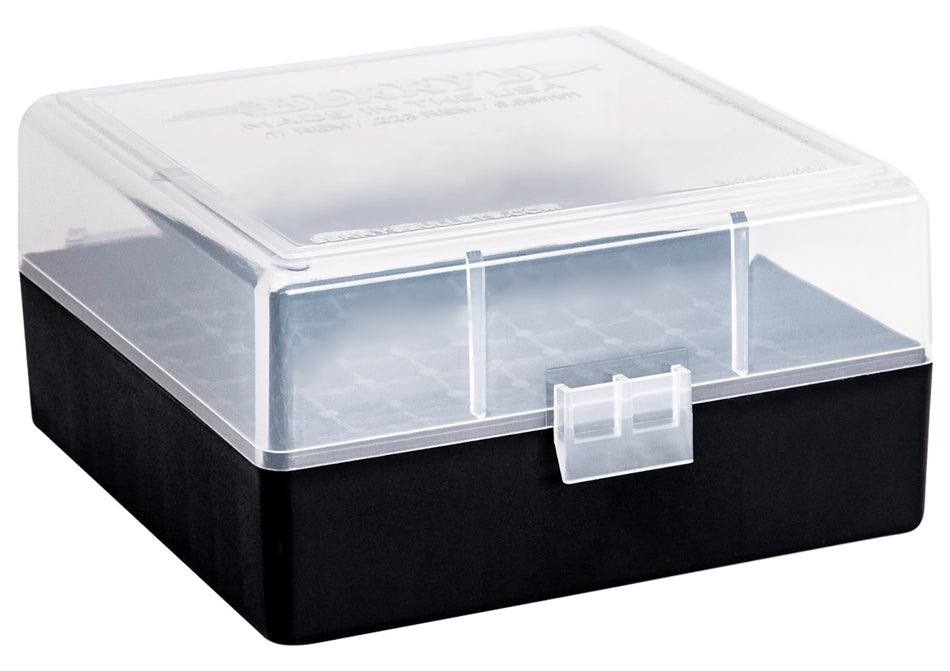 Berry's Polypropylene Ammo Box 100rd 223 Rem/5.56 NATO Clear/Black Stackable