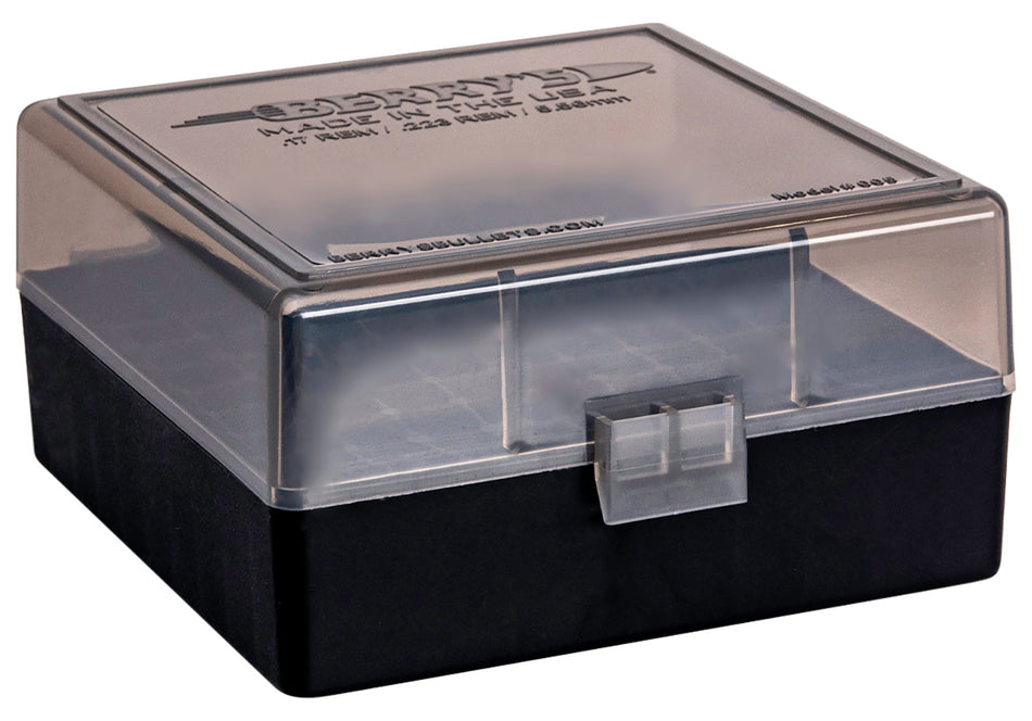 Berry's Polypropylene Ammo Box 100rd 223 Rem/5.56 NATO Smoke/Black Stackable