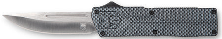 CobraTec Knives Carbon Fiber Aluminum Handle 3.25" OTF Drop Point Plain D2 Steel Blade with Pocket Clip