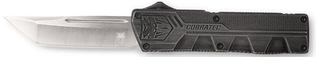 CobraTec Knives Stonewashed Aluminum Handle 3.25" OTF Tanto Plain D2 Steel Blade with Pocket Clip