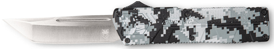 CobraTec Knives Winter Digi Camo Aluminum Handle 3.25" OTF Tanto Plain D2 Steel Blade with Pocket Clip