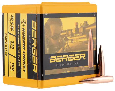 Berger 30429 Hybrid Target 30 Cal 215gr Match Grade Bullets 100/Box