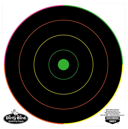 Birchwood Casey Dirty Bird 8" Bullseye Tagboard Hanging Target Black/Green Pistol/Rifle 20 Per Pkg 35820