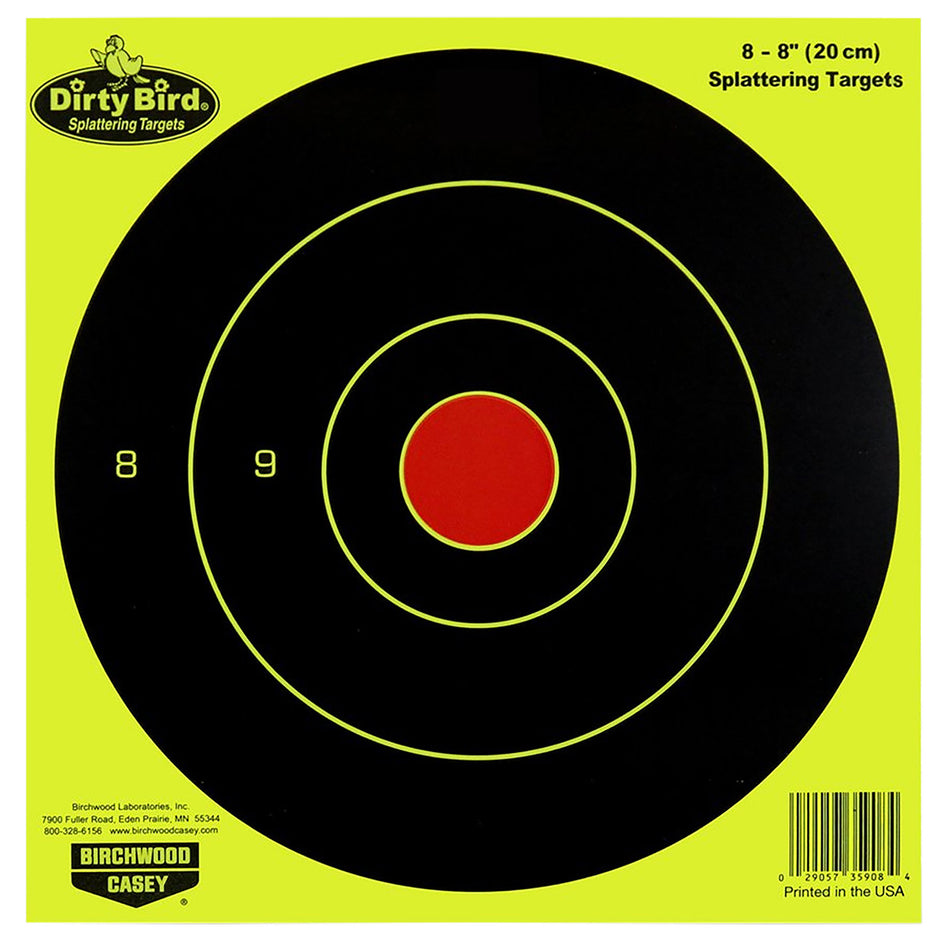 Birchwood Casey Dirty Bird Bullseye Paper Hanging Target Black/Yellow Pistol/Rifle 50 Per Pkg 35950
