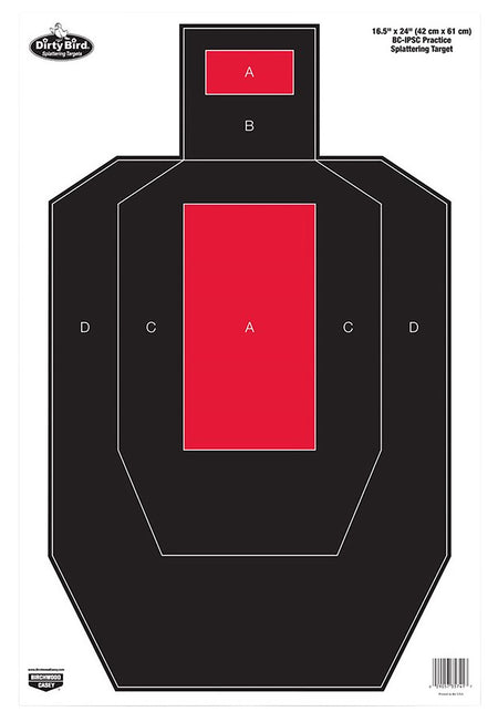 Birchwood Casey Dirty Bird IPSC Tagboard Hanging Target 16.5"x24" Black/Red 3 Per Package