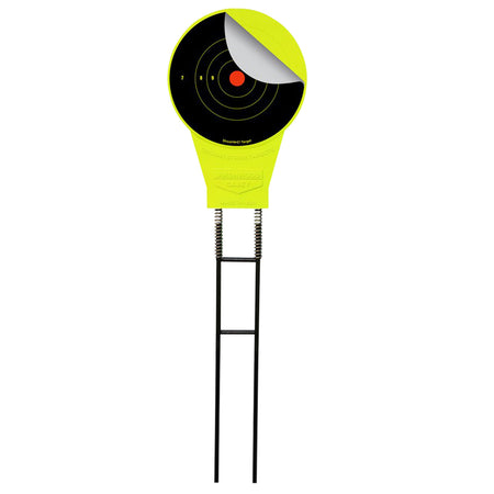 Birchwood Casey Ground Strike Belly Dancer Spring-Action Metal Target Yellow Bullseye with Targets Included