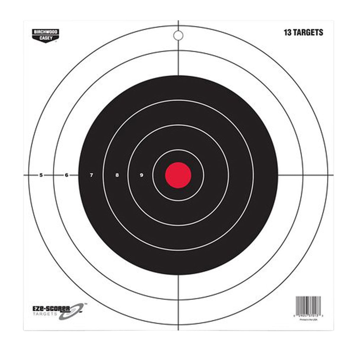 Birchwood Casey EZE-Scorer 37013 12" Bullseye Paper Hanging Target Black/Red 13 Per Pkg