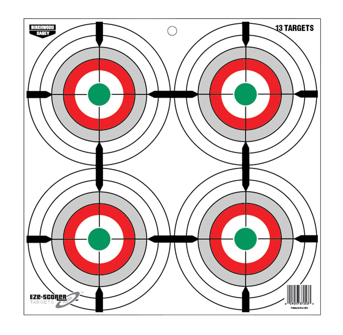 Birchwood Casey 37253 EZE-Scorer 12" Multi-Color Paper Bullseye Target Hanging 13 Per Pkg
