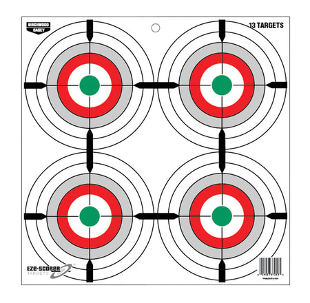Birchwood Casey 37253 EZE-Scorer 12" Multi-Color Paper Bullseye Target Hanging 13 Per Pkg