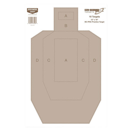 Birchwood Casey 37206 EZE-Scorer 12"x18" IPSC Paper Silhouette Hanging Target Tan 10 Pk