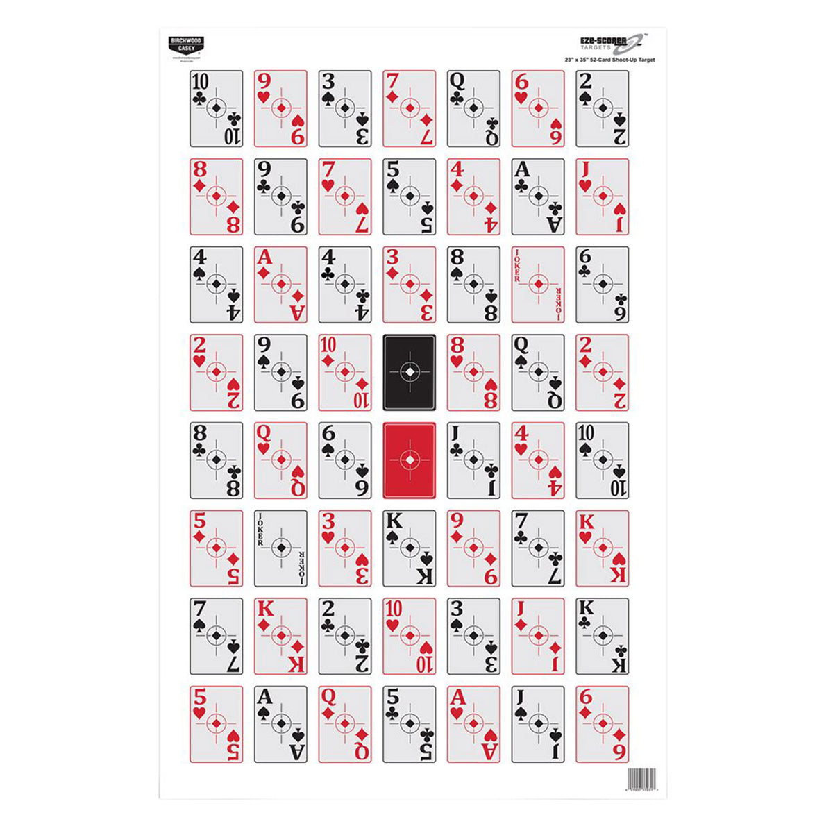 Birchwood Casey 37026 EZE-Scorer 23"x35" Paper Playing Cards Hanging Target Multi-Color 5 Pk