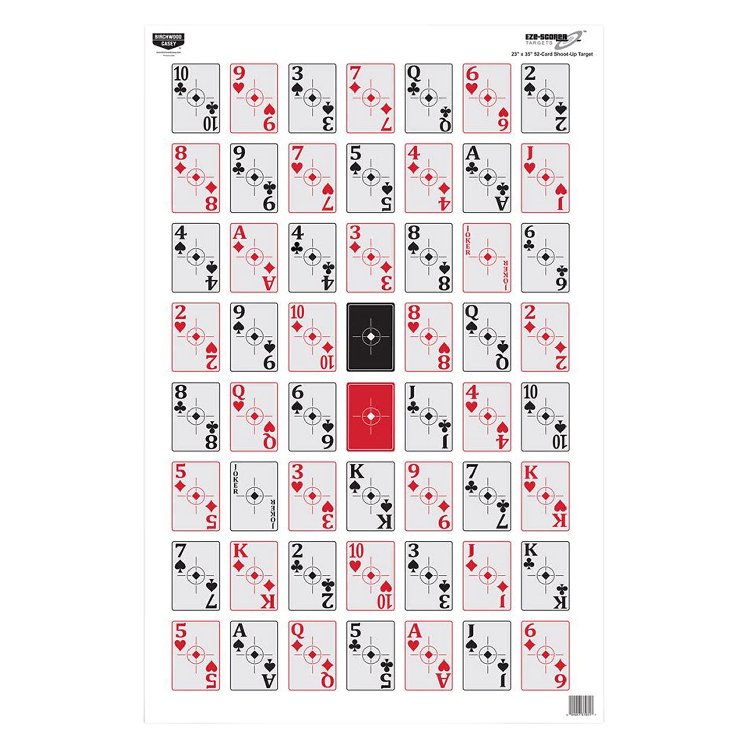 Birchwood Casey 37026 EZE-Scorer 23"x35" Paper Playing Cards Hanging Target Multi-Color 5 Pk