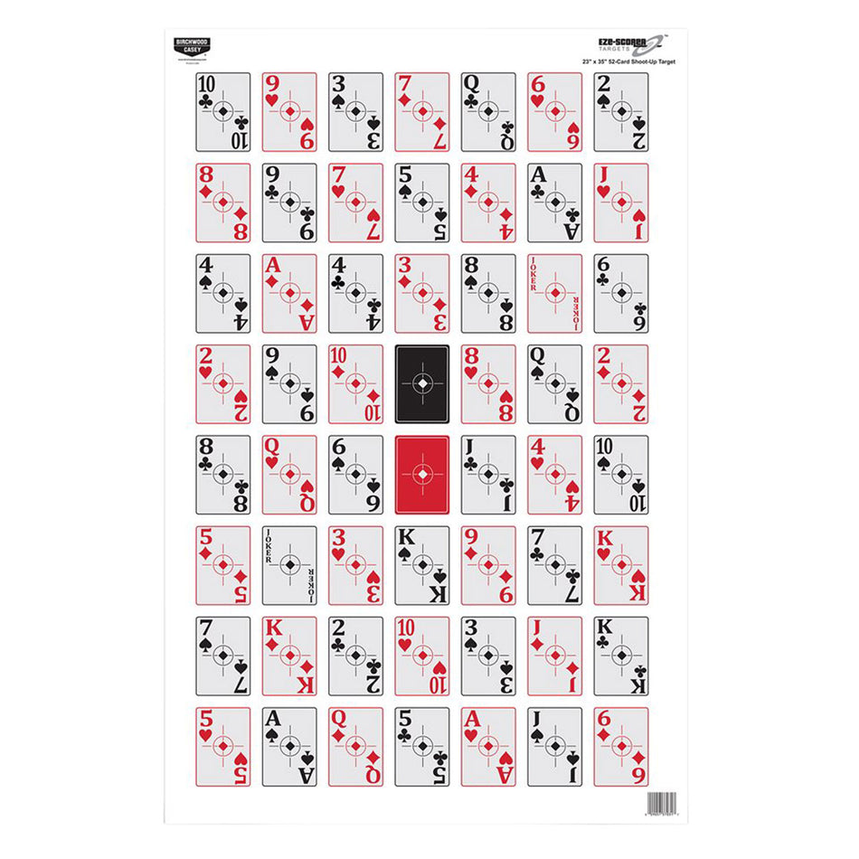 Birchwood Casey 37026 EZE-Scorer 23"x35" Paper Playing Cards Hanging Target Multi-Color 5 Pk