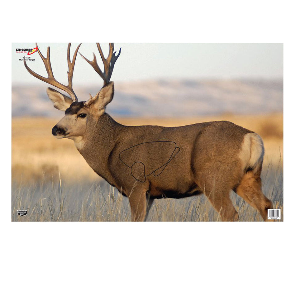 Birchwood Casey 37482 EZE-Scorer 23"x35" Mule Deer Paper Hanging Target Multi-Color 2 Per Pkg